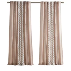 Curtains & Drapes-Kirkland's Home Blush Chenille Stripe Curtain Panel, 84 In. Pink