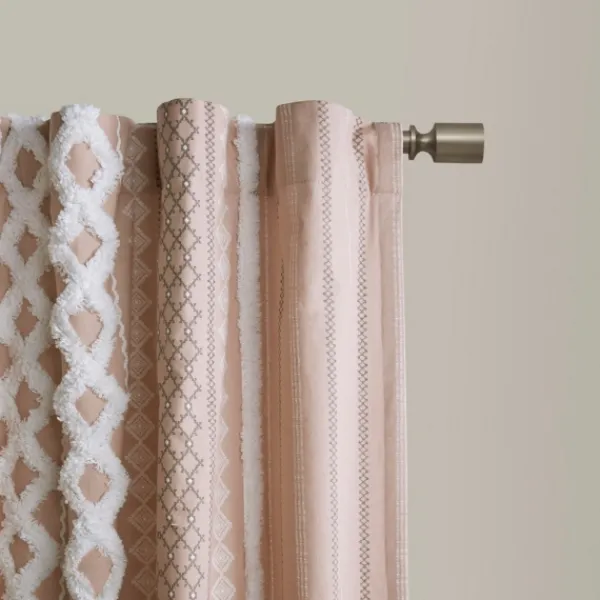 Curtains & Drapes-Kirkland's Home Blush Chenille Stripe Curtain Panel, 84 In. Pink