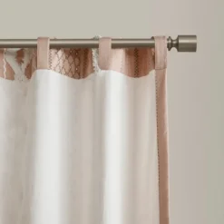 Curtains & Drapes-Kirkland's Home Blush Chenille Stripe Curtain Panel, 84 In. Pink