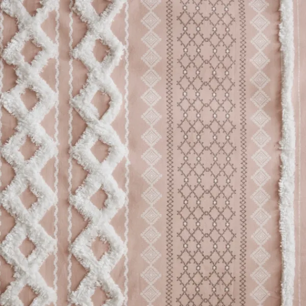 Curtains & Drapes-Kirkland's Home Blush Chenille Stripe Curtain Panel, 84 In. Pink