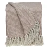 Blankets & Throws-Kirkland's Home Blush Chevron Cotton Handloomed Tassel Throw White/Pink