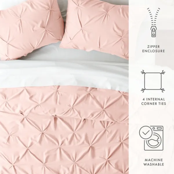 Duvets-Kirkland's Home Blush Pinched 2-Pc. Twin Duvet Cover Set Pink