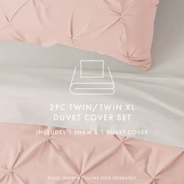 Duvets-Kirkland's Home Blush Pinched 2-Pc. Twin Duvet Cover Set Pink