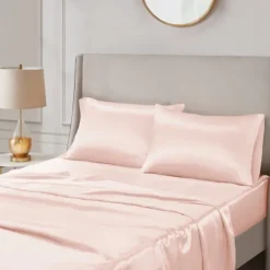 Bed Sheets-Kirkland's Home Blush Satin Standard 2-Pc. Pillow Case Set Pink