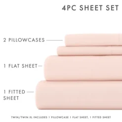 Bed Sheets-Kirkland's Home Blush Ultra Soft 4-Pc. Full Sheet Set Pink