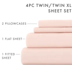Bed Sheets-Kirkland's Home Blush Ultra Soft 4-Pc. Twin Xl Sheet Set Pink