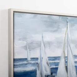 Canvas Art-Kirkland's Home Boats Sail Away Framed Canvas Art Print Blue/White