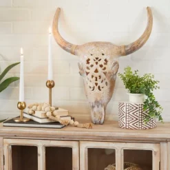 Wall Plaques-Kirkland's Home Bohemian Bull Wall Plaque Brown