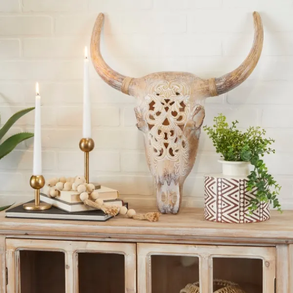 Wall Plaques-Kirkland's Home Bohemian Bull Wall Plaque Brown