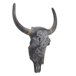 Wall Plaques-Kirkland's Home Bohemian Bull Wall Plaque Gray