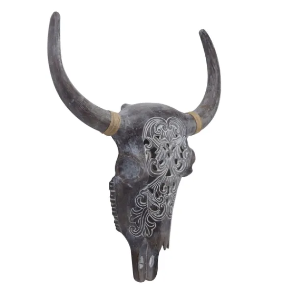 Wall Plaques-Kirkland's Home Bohemian Bull Wall Plaque Gray