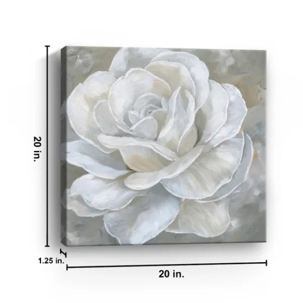 Canvas Art-Kirkland's Home Bombshell Bloom Ii Canvas Art Print, 20X20 In. White/Gray
