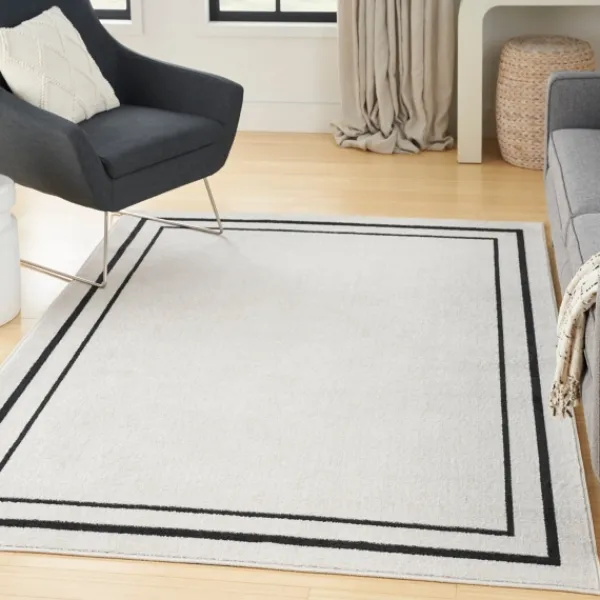 Outdoor Rugs-Kirkland's Home Bordered Indoor/Outdoor Area Rug, 5X7 Ivory