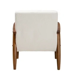 Accent Chairs-Kirkland's Home Boucle & Wood Frame Accent Chair Ivory