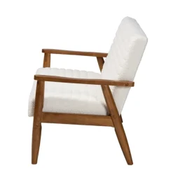 Sofas & Loveseats-Kirkland's Home Boucle & Wood Frame Loveseat Ivory