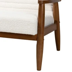 Sofas & Loveseats-Kirkland's Home Boucle & Wood Frame Loveseat Ivory