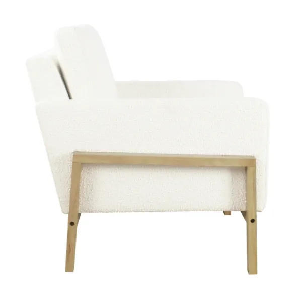 Accent Chairs-Kirkland's Home Boucle Wood Frame Accent Chair White