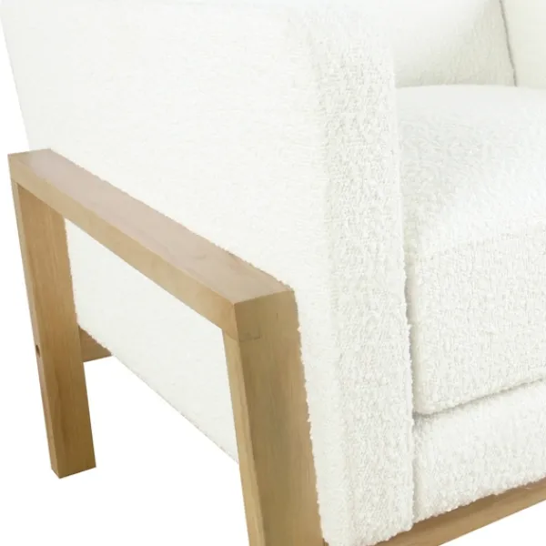 Accent Chairs-Kirkland's Home Boucle Wood Frame Accent Chair White