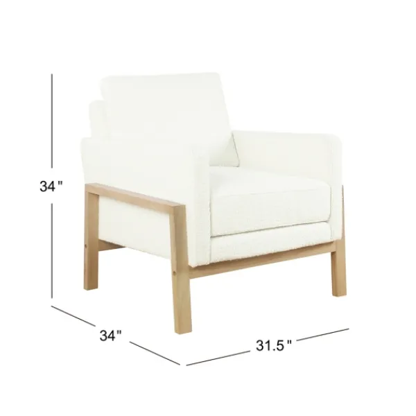 Accent Chairs-Kirkland's Home Boucle Wood Frame Accent Chair White