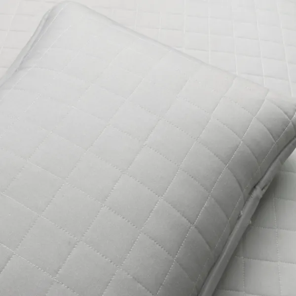 Quilts-Kirkland's Home Box Stitch Cotton King 3-Pc. Quilt Set Gray