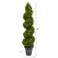 Trees & Topiaries-Kirkland's Home Boxwood Spiral Topiary, 48 In.