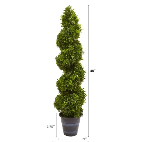 Trees & Topiaries-Kirkland's Home Boxwood Spiral Topiary, 48 In.
