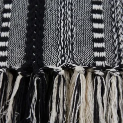 Blankets & Throws-Kirkland's Home Braided Fringe Throw Black