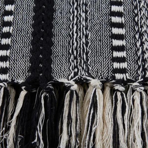 Blankets & Throws-Kirkland's Home Braided Fringe Throw Black