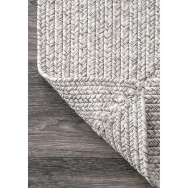 Outdoor Rugs-Kirkland's Home Braided Leah Indoor/Outdoor Area Rug, 5X8 Gray