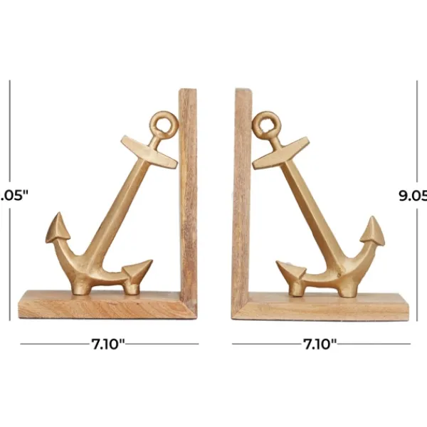 Decorative Accents-Kirkland's Home Brass Anchor Bookends, Set Of 2
