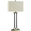Table Lamps-Kirkland's Home Brass And Black Mid-Century Modern Table Lamp Tan