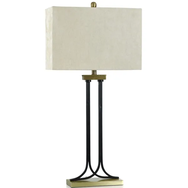 Table Lamps-Kirkland's Home Brass And Black Mid-Century Modern Table Lamp Tan