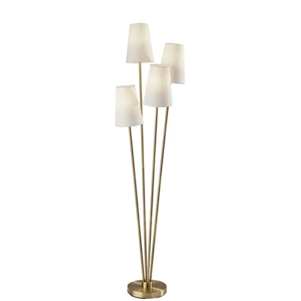 Floor Lamps-Kirkland's Home Brass Enoki 4-Arm Asymmetrical Floor Lamp Gold/Ivory