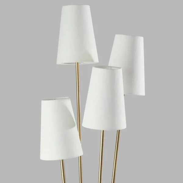 Floor Lamps-Kirkland's Home Brass Enoki 4-Arm Asymmetrical Floor Lamp Gold/Ivory