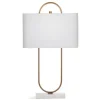 Table Lamps-Kirkland's Home Brass Open Oval Table Lamp White