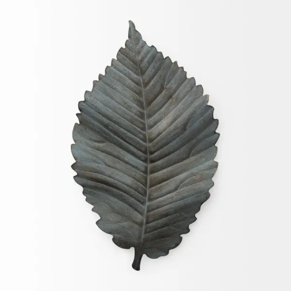 Wall Plaques-Kirkland's Home Brattea Leaf Metal Wall Plaque Blue/Gray