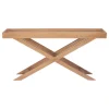 Console Tables-Kirkland's Home Brazilian Pine Tray Top Console Table Tan