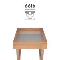 Console Tables-Kirkland's Home Brazilian Pine Tray Top Console Table Tan