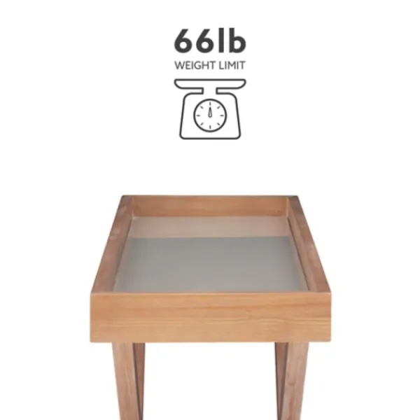 Console Tables-Kirkland's Home Brazilian Pine Tray Top Console Table Tan
