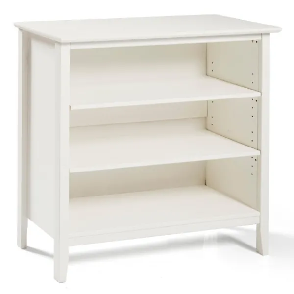 Bookshelves-Kirkland's Home Brazilian Pine Wood Short Bookshelf White