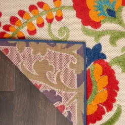 Outdoor Rugs-Kirkland's Home Bright Abstract Floral Outdoor Area Rug, 5X7 Blue/Red/Green