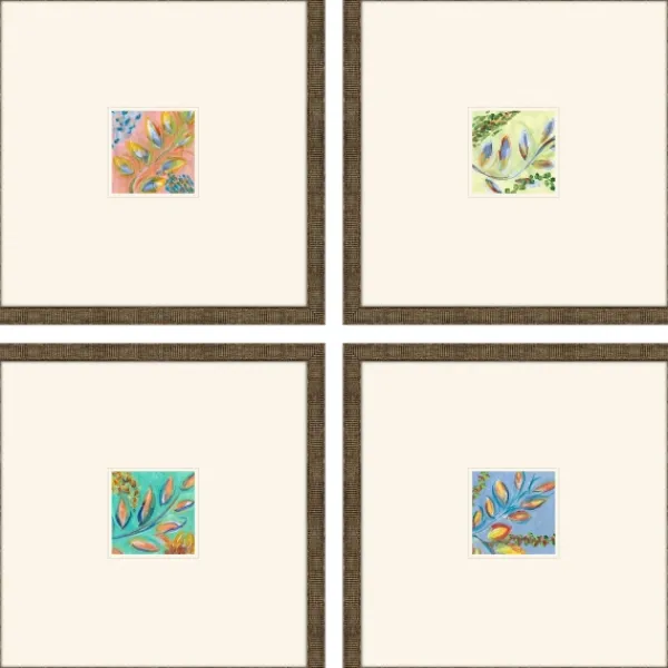 Framed Art-Kirkland's Home Bright Botanicals I Framed Art Prints, Set Of 4 White/Multi