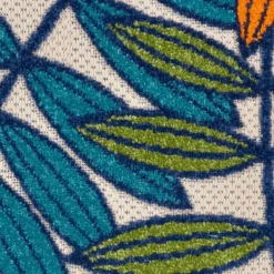 Outdoor Rugs-Kirkland's Home Bright Branches Round Outdoor Area Rug, 7X7 Orange/Green/Blue