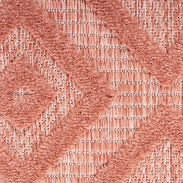 Outdoor Rugs-Kirkland's Home Bright Coral Diamond Outdoor Area Rug, 6X9 Orange