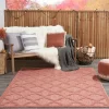 Outdoor Rugs-Kirkland's Home Bright Coral Trellis Outdoor Area Rug, 4X6 Pink/White