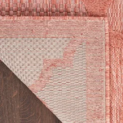 Outdoor Rugs-Kirkland's Home Bright Coral Trellis Outdoor Area Rug, 4X6 Pink/White