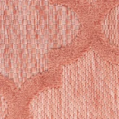 Outdoor Rugs-Kirkland's Home Bright Coral Trellis Outdoor Area Rug, 4X6 Pink/White