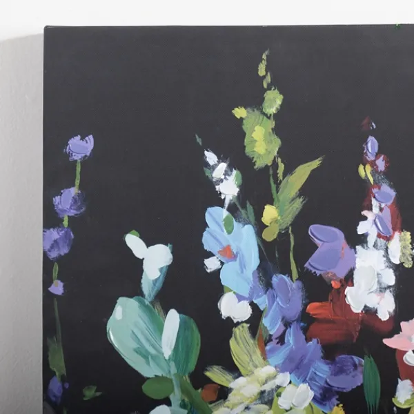 Canvas Art-Kirkland's Home Bright Floral And Black Canvas Art Print Black/Green