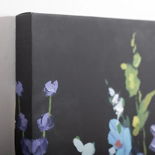 Canvas Art-Kirkland's Home Bright Floral And Black Canvas Art Print Black/Green