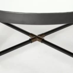 Coffee Tables-Kirkland's Home Bronze And Onyx Mirror Top Round Coffee Table